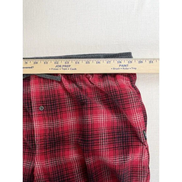 Eddie Bauer Pajama Pants Mens Size XL Red Plaid Flannel Pull‎ On Lounge - Picture 6 of 7